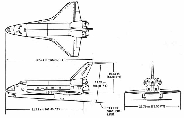  Dimensions of the Orbiter Vehicle